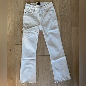 J. Crew Mid-Rise Flare Crop White Jean